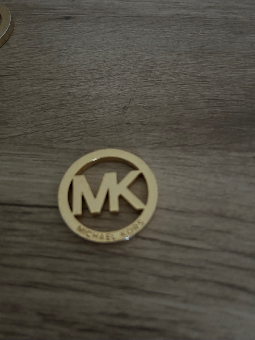 Michael Kors Gold MK Round Logo bag Charm